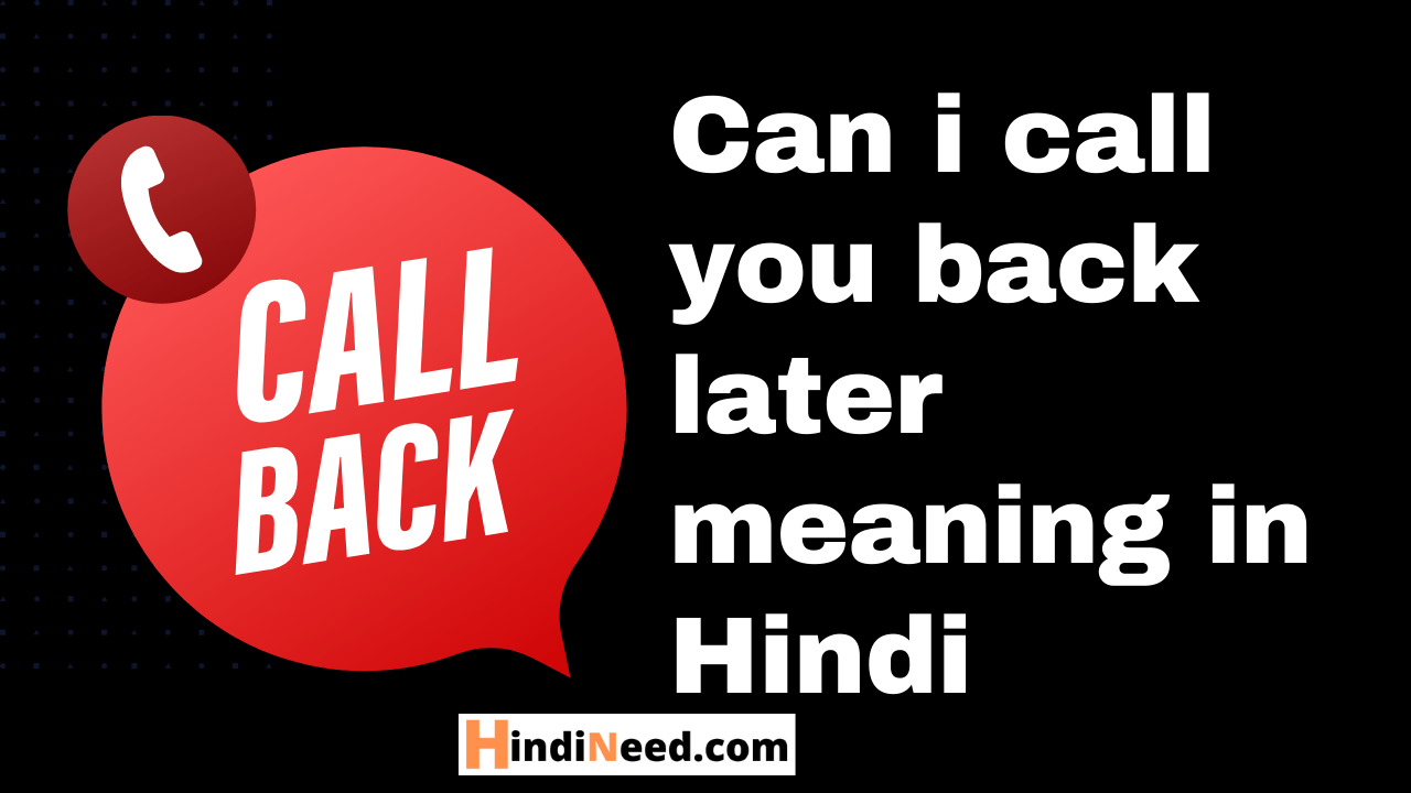 Can i call you back later meaning in hindi